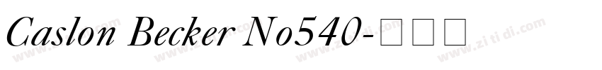 Caslon Becker No540字体转换